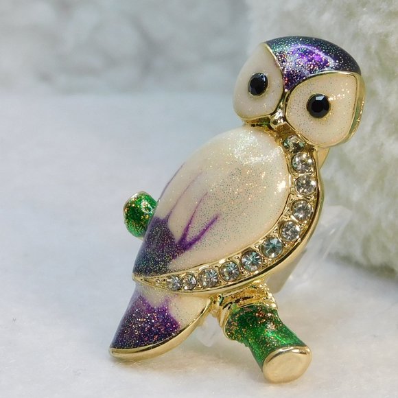 Jewelry - Brooch Owl in pastels